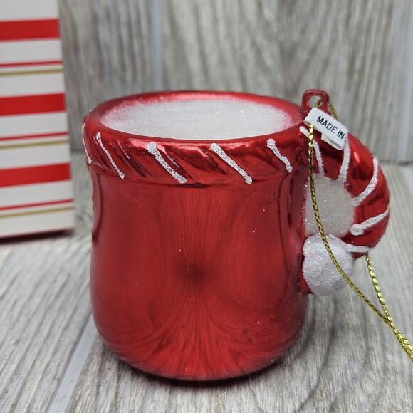 Eric Cortina Collection Santa Mug Glass‎ Ornament Holiday Christmas EC Boxed New - Picture 2 of 6